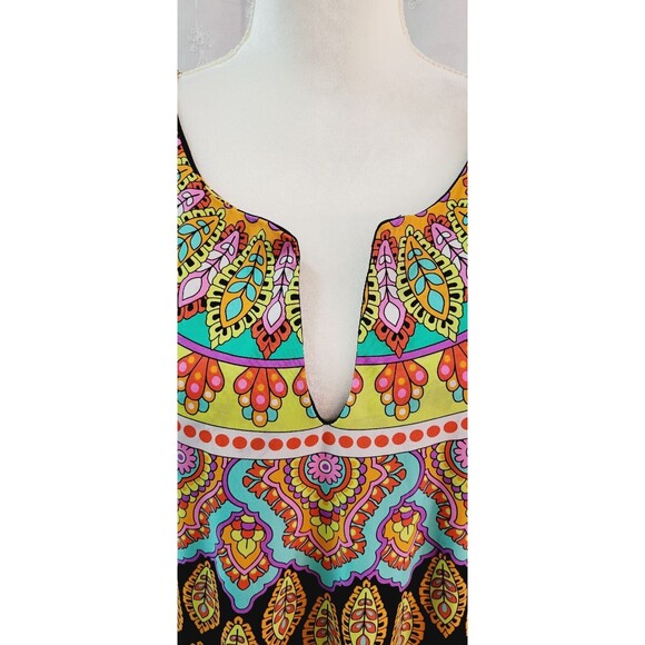 Trina Turk Moroccan Medallion Multicolor Tunic Cover-Up Top Dress Women's Small - Picture 8 of 11